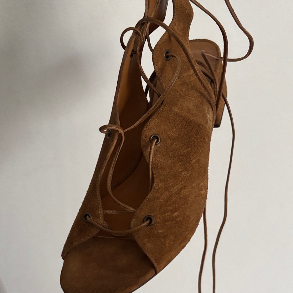 Yves Saint Laurent Tan Lace-Up Over the Knee Boots - Picture 14 of 14